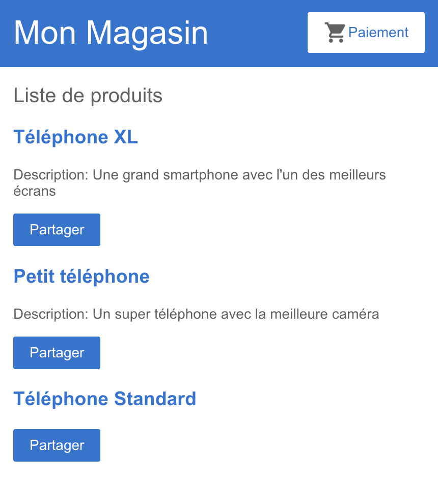 Les boutons Partager sont ajoutés à la liste