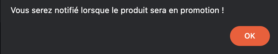 Notification produit en solde