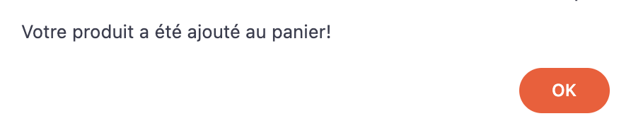 Notification d'ajout du produit au panier